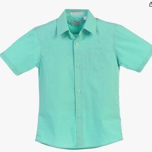 Boys Size 5 Gioberti Mint Green Short Sleeve Button Down Shirt, NWT